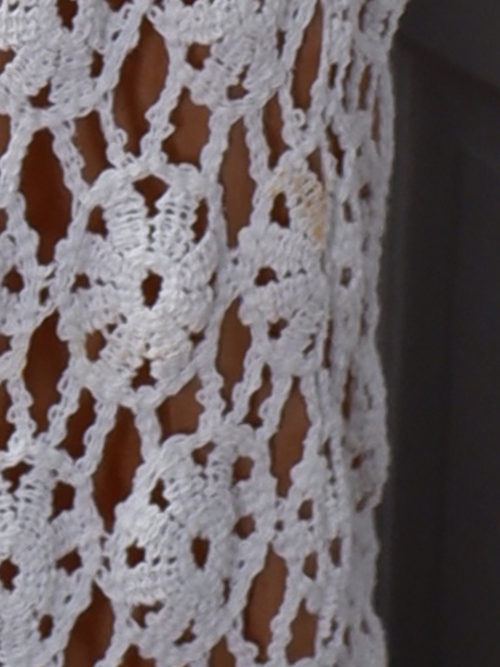 1960s Cotton Crochet Mock Neck Gown - Picture 3 of 11